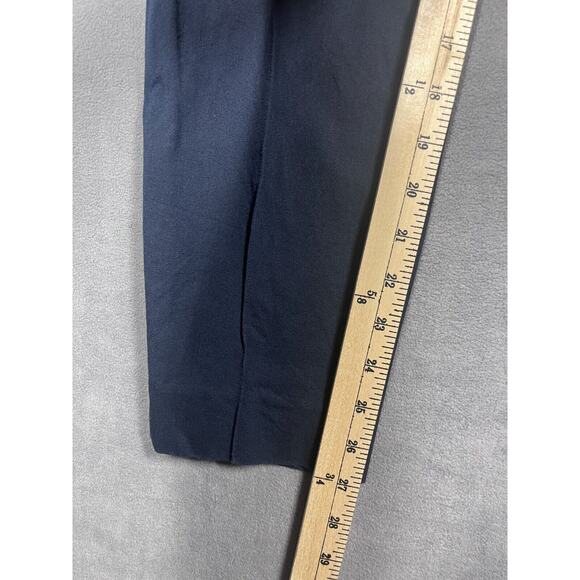 Polo Ralph Lauren Pants Women 10 Navy Mid-Rise Elastic Waist Tapered Leg Pull On - Picture 8 of 9